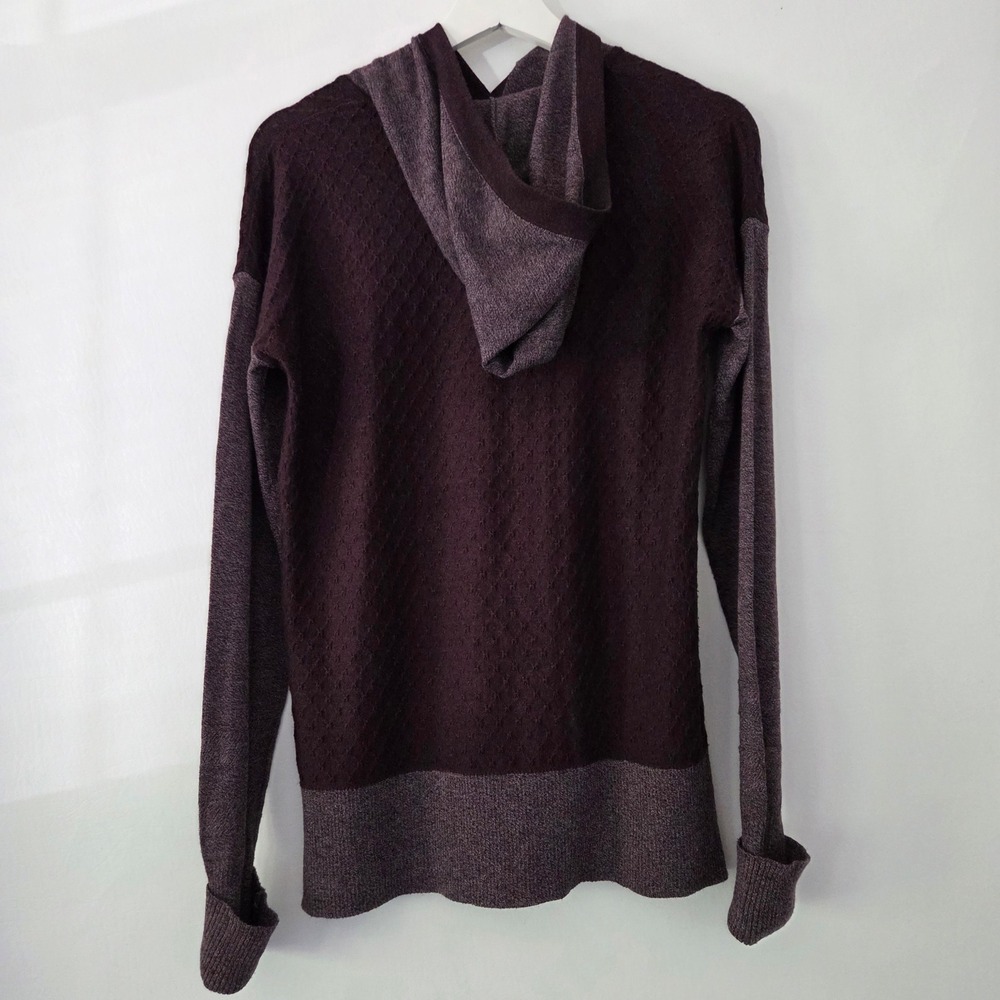 Smartwool Hoodie Purple Textured Knit Wool Blend Pullover Womens Small - Picture 3 of 6